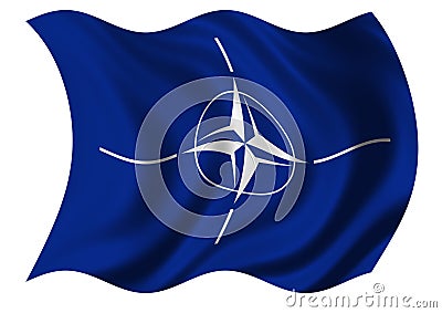 North Atlantic Treaty Organization (NATO) Flag Stock Photo