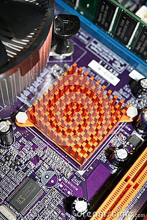 North Bridge Chipset Heatsink Stock Photo