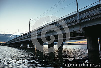 North Bridge in Voronezh city, retro toned Stock Photo