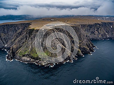 North Cape Nordkapp aerial photography, Stock Photo