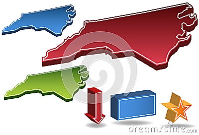 North Carolina 3D Vector Illustration