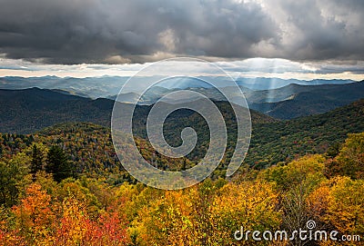 North Carolina Blue Ridge Parkway Autumn Scenic Landscape Photography Stock Photo
