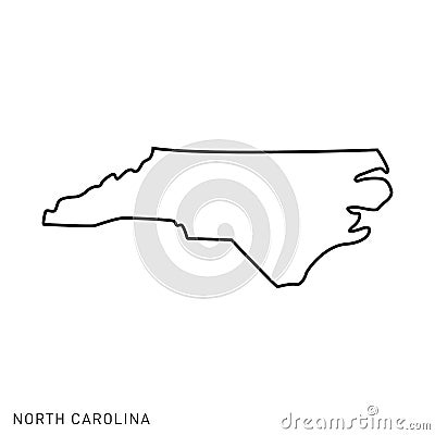 North Carolina Map Outline Vector Design Template. Editable Stroke Vector Illustration