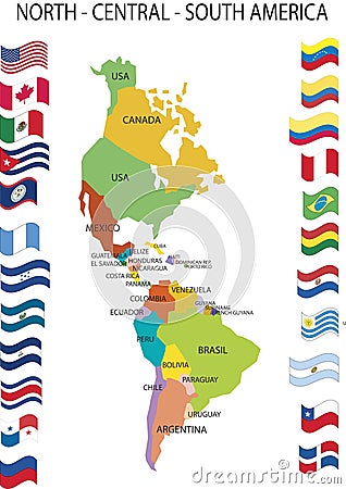 North America And South America Map