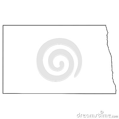 North Dakota ND State Border USA Map Outline Vector Illustration