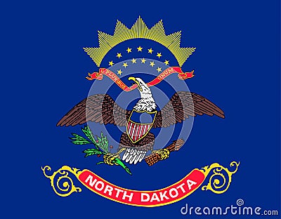 North Dakota state flag. United States of America Vector Illustration