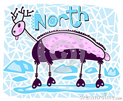 North deer Vector Illustration