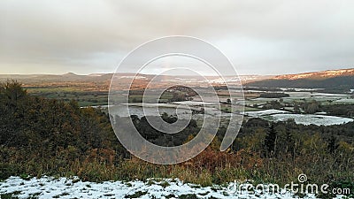 Snow covered hills in North Yorkshire Moors, England Stock Photo