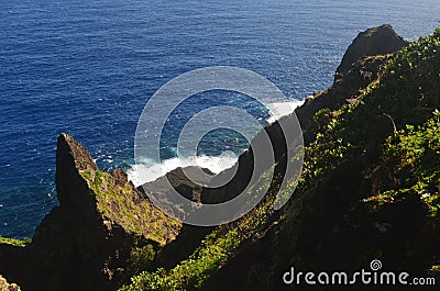 Cliffs at the North-eastern coast of Lanyu Orchid island Stock Photo