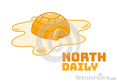 north daily egg yolk igloo logo design illustration Vector Illustration