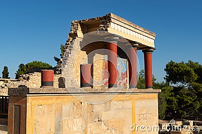North Entrance at the Palace of Knossos Editorial Stock Photo