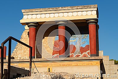 North Entrance at the Palace of Knossos Editorial Stock Photo