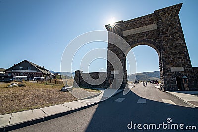 North Entrance to Yellowstone National Park Editorial Stock Photo