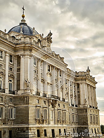 North facade of Royal Palace. Madrid, Spain. Stock Photo