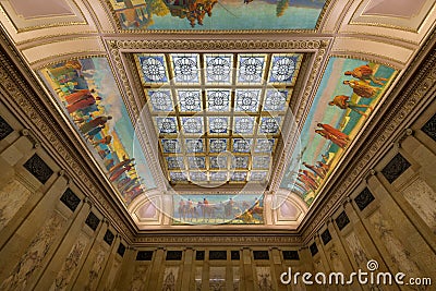 North Hearing Room stained glass ceiling Editorial Stock Photo