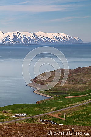 North Iceland flord - Eyjafjordur Stock Photo