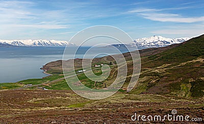 North Iceland flord - Eyjafjordur Stock Photo