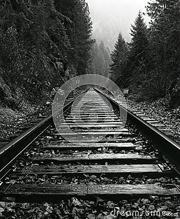 North Idaho Train Tracks Stock Photo