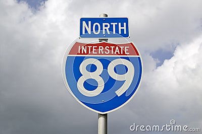 North Interstate 89 sign in New Hampshire Stock Photo