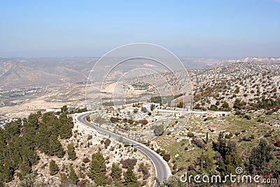 North Jordan landscape in winter Stock Photo