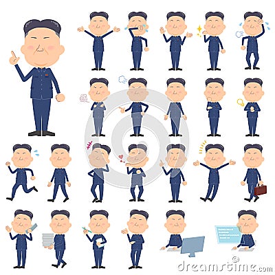 North Korea fat man Vector Illustration