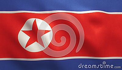 North Korea Flag Cartoon Illustration