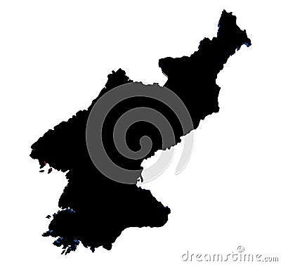 North Korea map silhouette vector illustration Vector Illustration