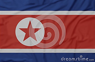 North Korea wrinkled flag Stock Photo