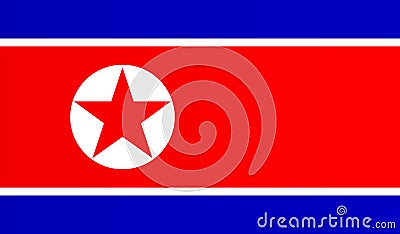 North Korean flag Vector Illustration