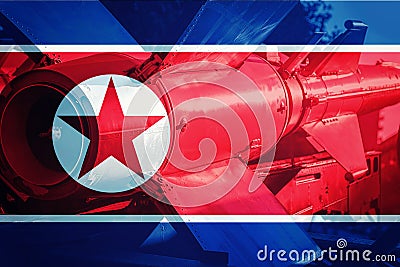 North Korean ICBM missile. Nuclear bomb, Nuclear test. Stock Photo