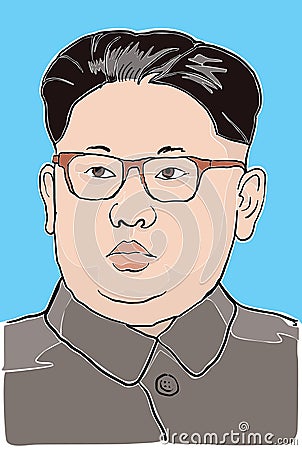 North korean president kim jong un vector Vector Illustration