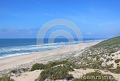 North Nazare Beach Portugal Stock Photo