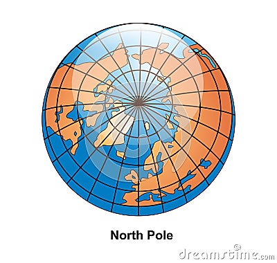 North Pole Globe Vector Illustration