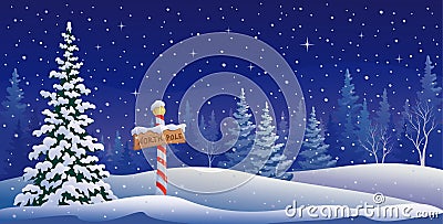 North pole landscape Vector Illustration