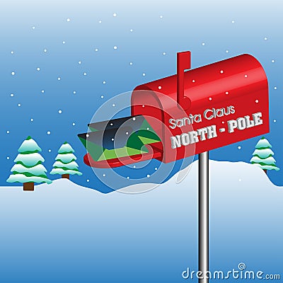 North Pole mailbox Vector Illustration