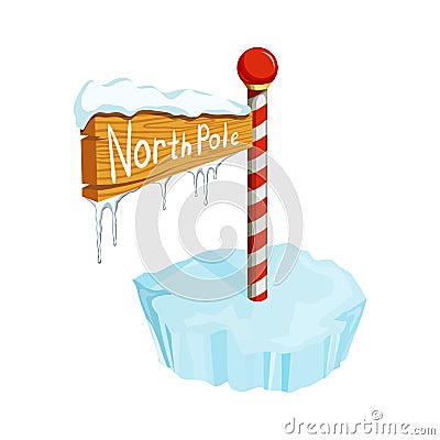 North Pole sign Vector Illustration