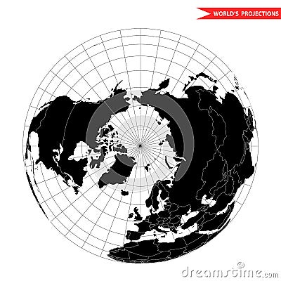 North pole view from space Stock Photo