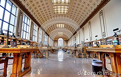 The North Reading Room at the University of California, Berkeley Editorial Stock Photo