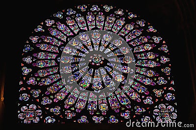 North Rose Window Notre Dame Editorial Stock Photo