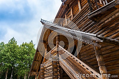 North russian style entrance Stock Photo