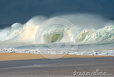 North Shore Crashing Waves Stock Photo