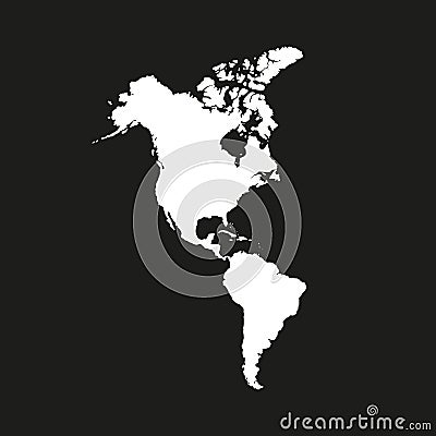 North and South America. Mainland America. Modern Map - America with all countries complete Vector Illustration