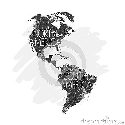 North and South America map background vector Vector Illustration