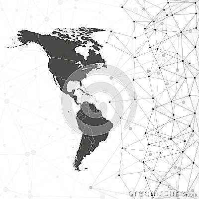 North and South America map vector, illustration Vector Illustration