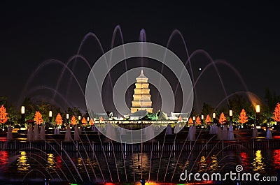 North Square of Big Wild Goose Pagoda in Xian Stock Photo