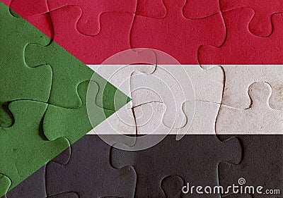 North Sudan flag puzzle Stock Photo