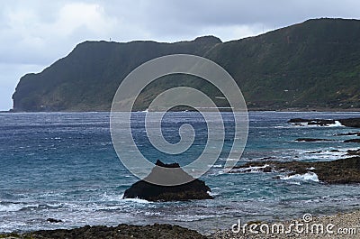 Rugged landscape of North-western coast of Lanyu Orchid island Stock Photo