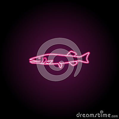Northen pike neon icon. Simple thin line, outline vector of fish icons for ui and ux, website or mobile application Stock Photo