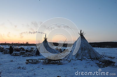 Northern aboriginals. Russia. Yamal. Nadym. Editorial Stock Photo