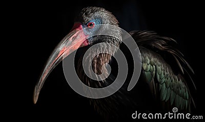 A beautiful photograph of The Northern Bald Ibis Stock Photo